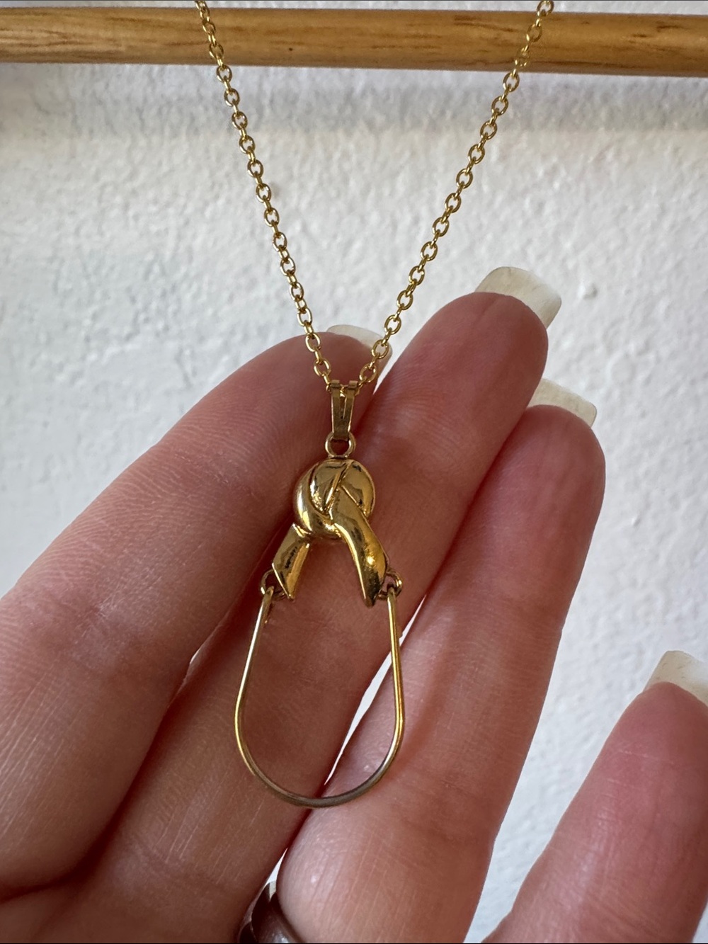 Gold Tone Charm Holder Necklace